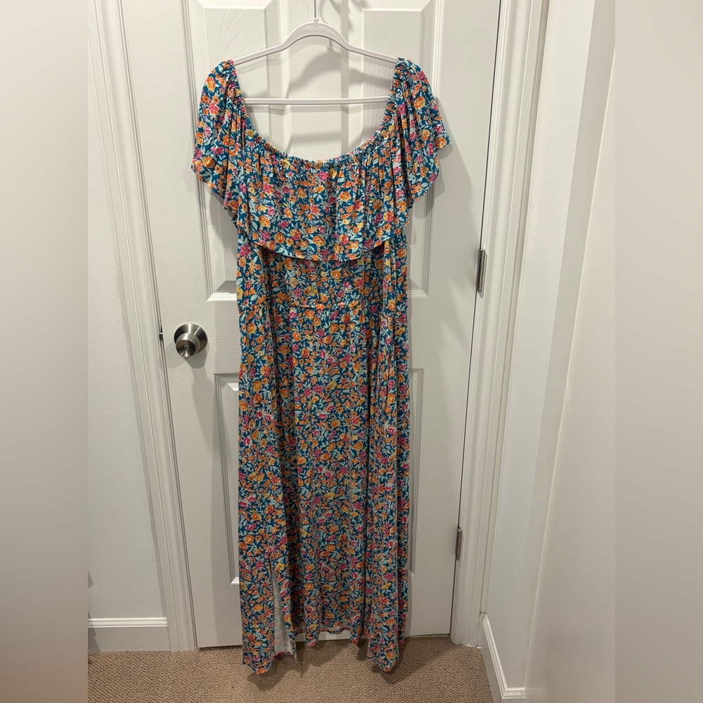 Lane Bryant Convertible Off-The-Shoulder Maxi Dress Floral 22/24 - Picture 4 of 7
